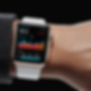 Apple Watch displaying fitness tracking features in action