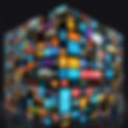 A collage of various computer game genres