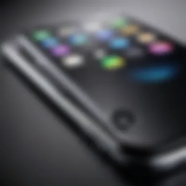 Sleek Design of Apple's Latest Smartphone A close-up of the latest Apple smartphone showcasing its sleek design and advanced features