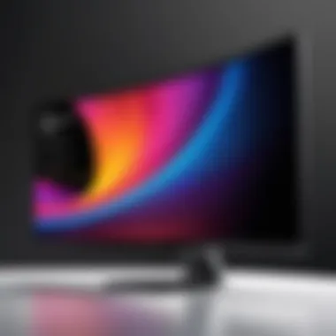 Side view of a curved monitor showcasing its design