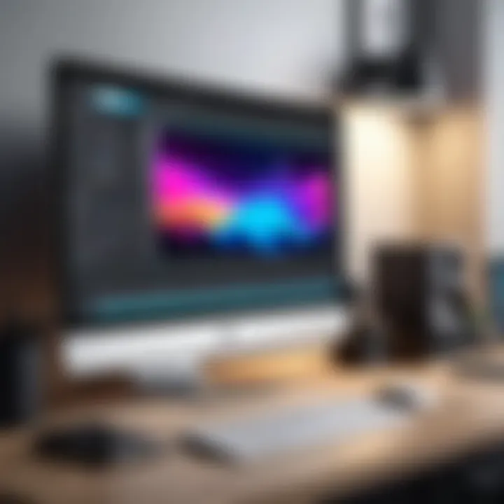 A creative workspace with multiple video editing tools