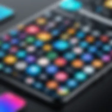 Top Music Apps for Android A vibrant illustration showcasing various music apps on an Android device.