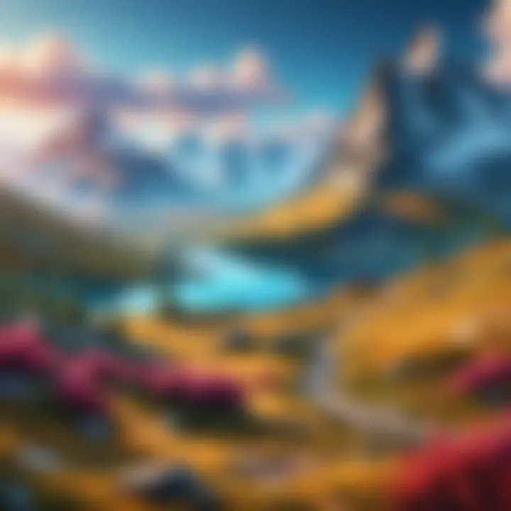 A vibrant landscape from a free strategy game depicting a beautiful environment