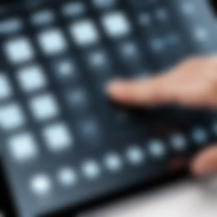 Close-up of a finger tapping the screen for a brain teaser game