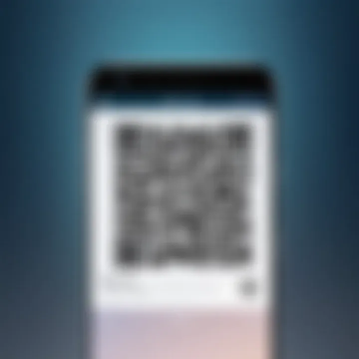 A user interface of a QR code scanner app