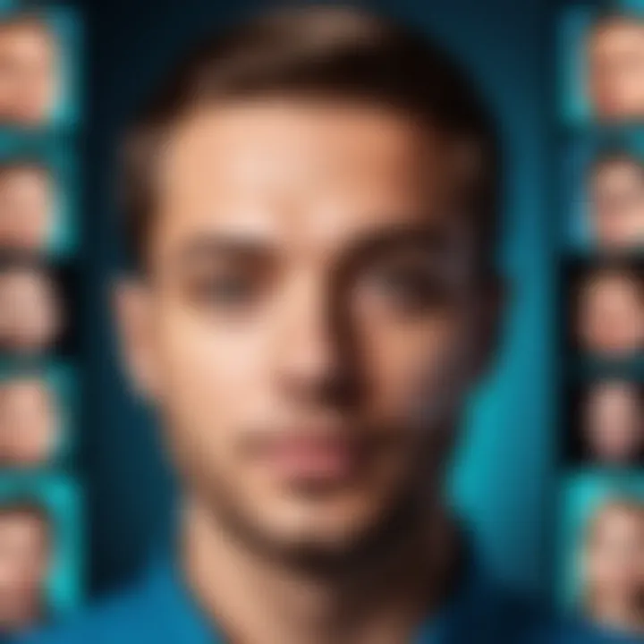 Illustration of deepfake technology application