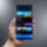 User navigating a video app on a Samsung device