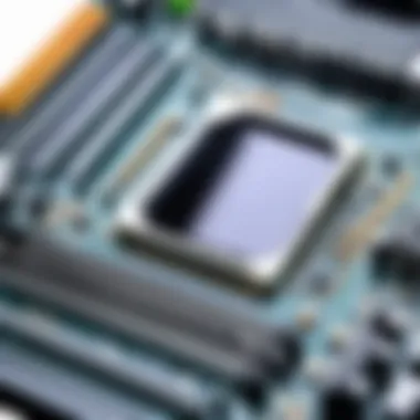 A detailed view of motherboard features and ports