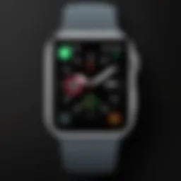 User navigating the Apple Watch app interface
