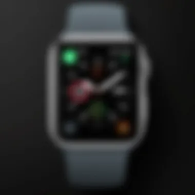 User navigating the Apple Watch app interface