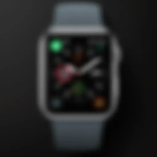 User navigating the Apple Watch app interface