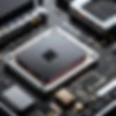 Close-up of upgraded hardware components inside a MacBook Pro.