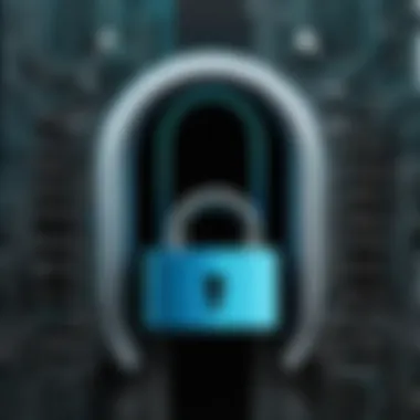 Digital Security through Encryption Illustration of digital locks representing end-to-end encryption