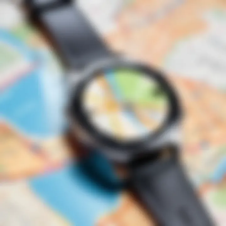 Navigation app showing map on Samsung Watch