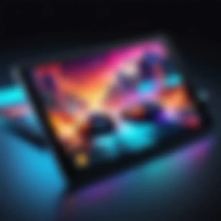 Colorful tablet gaming interface