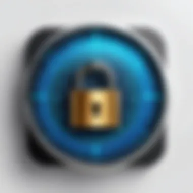 A secure digital lock symbolizing app security features.