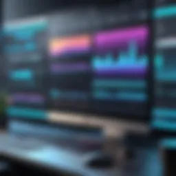 Dynamic video editing interface showcasing filters and effects