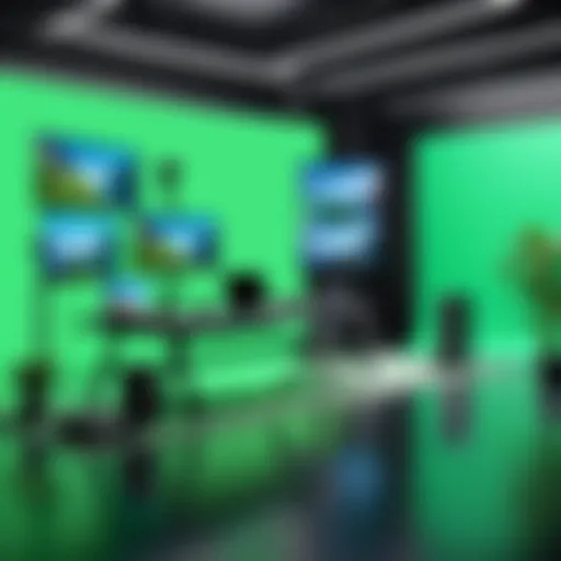 Showcasing a vibrant green screen setup in action