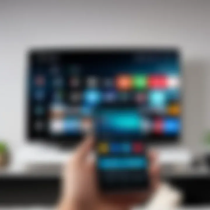 User navigating through a cable TV app on an Android device