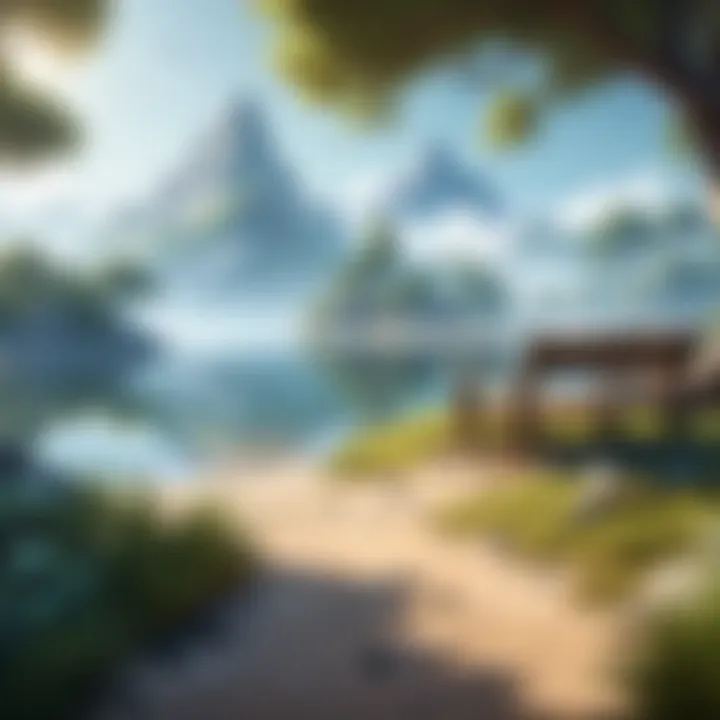 A serene moment from an exploration game, depicting a tranquil setting that invites players to experience relaxation and adventure.