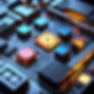 Innovative Gameplay Mechanics A close-up of innovative gameplay mechanics in a puzzle-solving video game, demonstrating intricate designs and user interface.