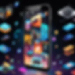 A vibrant collage showcasing various mobile games