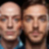 A dynamic representation of face swap technology in film production