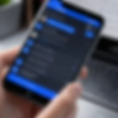 A user interacting with Facebook Messenger shortcuts on a smartphone screen