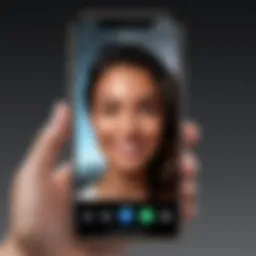 User interface of FaceTime screen sharing on iPhone