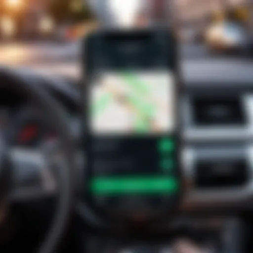 Smartphone displaying a find my car application interface