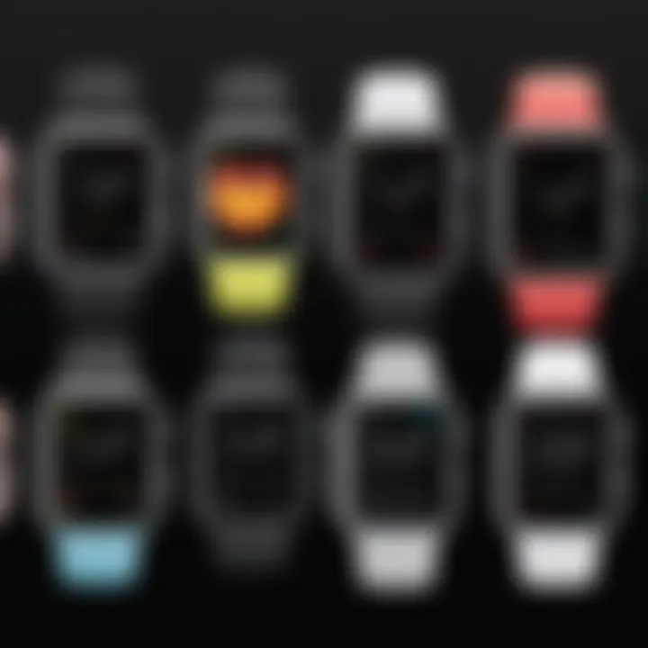 Diverse selection of Apple Watch faces displayed on screen