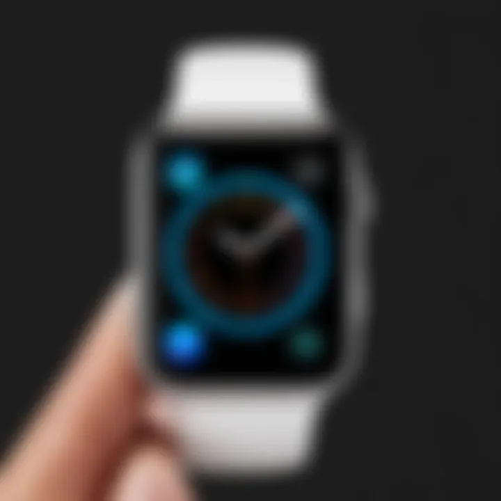 User interacting with Apple Watch face customization options