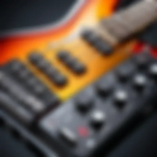 A close-up of a smartphone displaying a bass guitar app interface