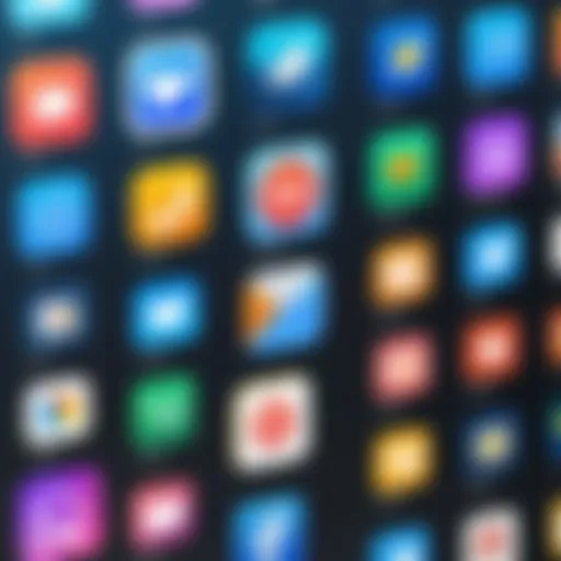 Illustration of various chat app icons