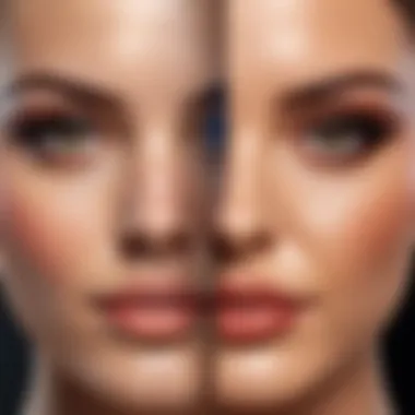 A before and after comparison highlighting the effects of face editing