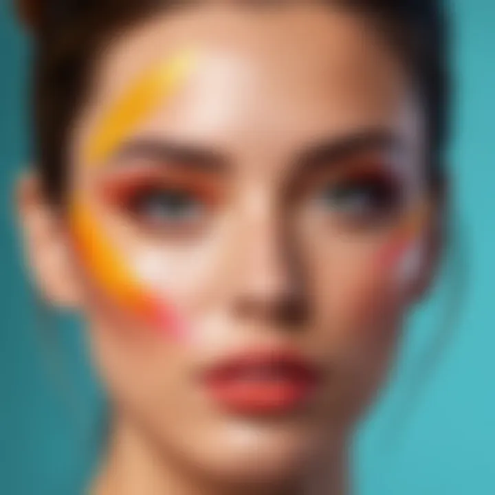 Creative features of a face editing app illustrated through vibrant graphics