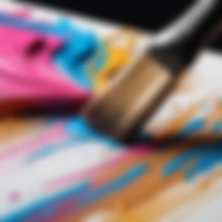 Close-up of a digital canvas showcasing brush strokes in action