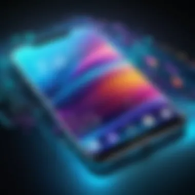 Dynamic Interface of 4D Wallpaper Apps Dynamic interface showcasing vibrant 4D wallpapers on a smartphone