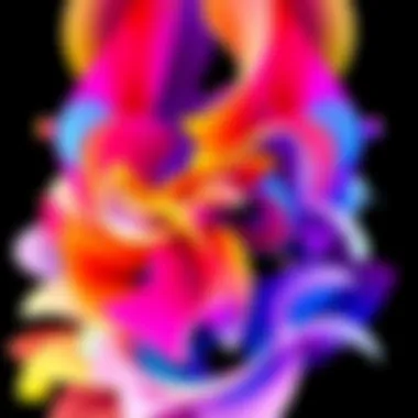 Abstract Vibrant Colors Wallpaper An abstract art piece with vibrant colors and geometric shapes