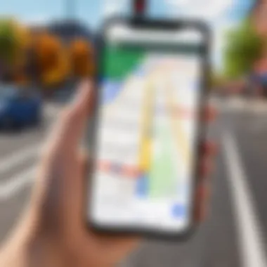 User Interface of Google Maps Street View on iPhone Google Maps Street View interface on iPhone