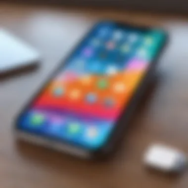 User interacting with iPhone wallpaper widgets for personalization