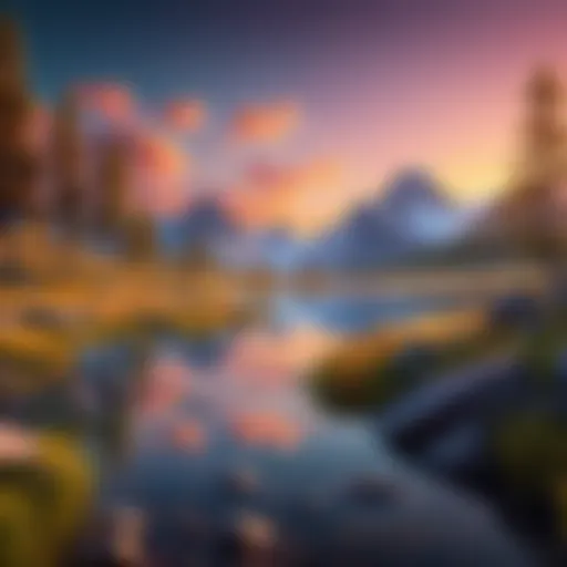 A vibrant live wallpaper displaying a serene landscape with moving elements