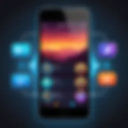 A vibrant mobile game interface showcasing voice chat features