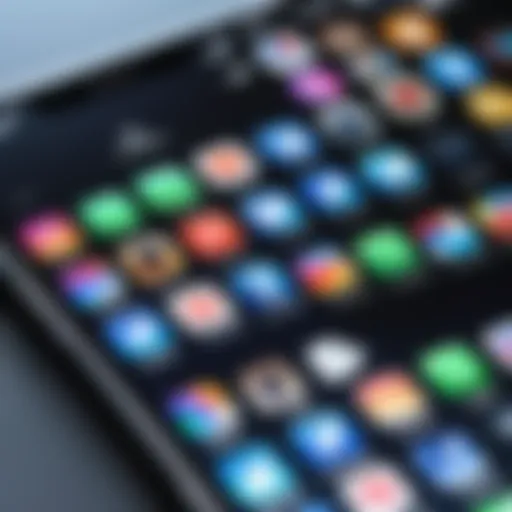 A close-up view of iPhone displaying popular social media applications.