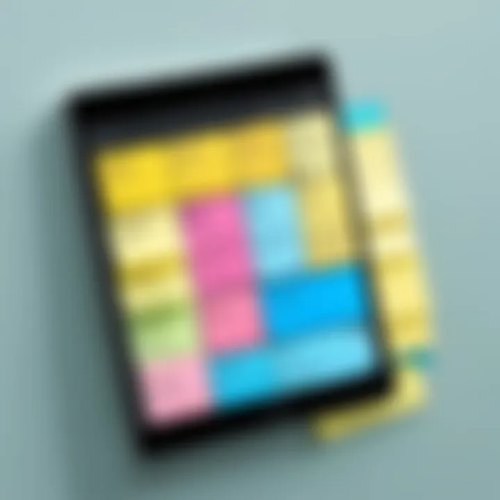 User interface of a top-rated sticky notes application