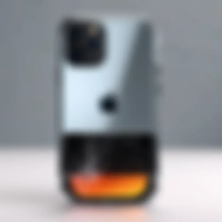 An iPhone 12 Pro case demonstrating impact resistance through a drop test.