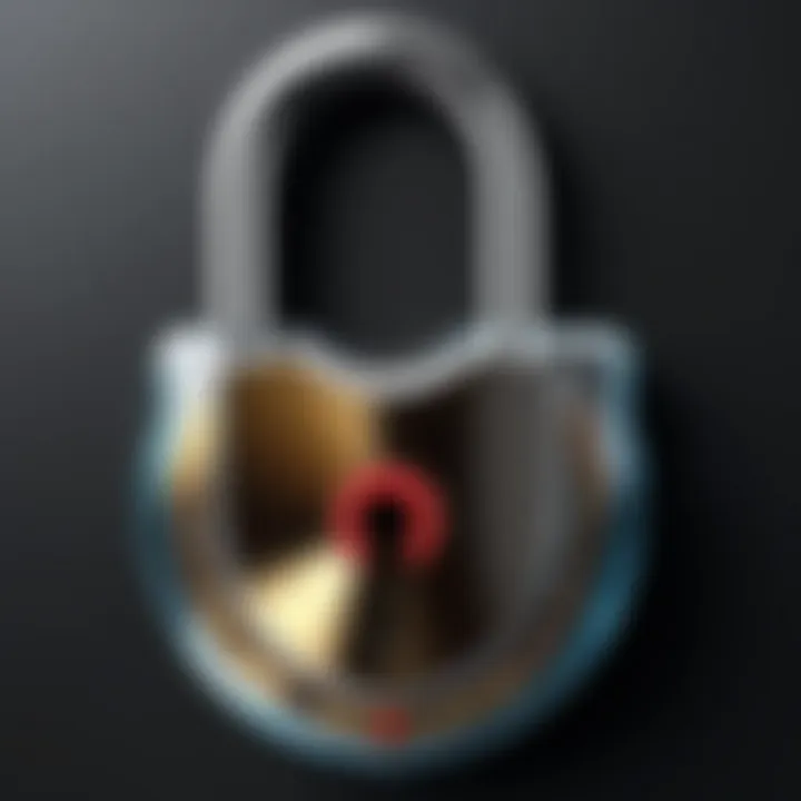 A close-up of a locked padlock symbolizing security in recording apps.