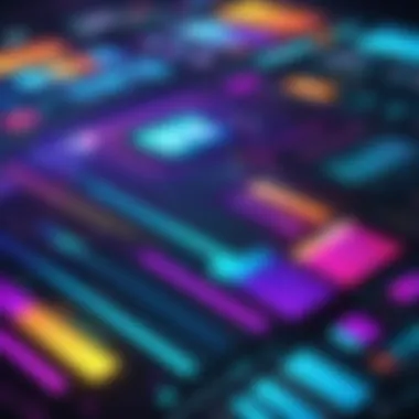 Colorful graphics and visual effects in a video timeline