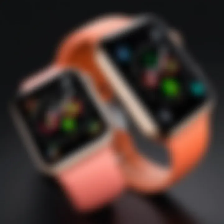 Side-by-side comparison of different Apple Watch models