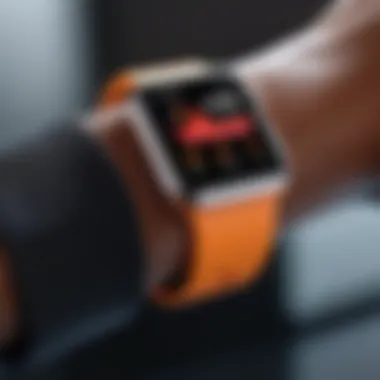 Apple Watch being used in a fitness context during a workout